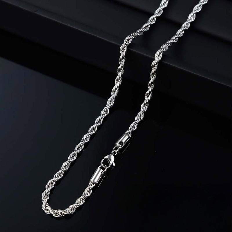 ✨ Diamond-Cut Rope Chain – 10mm Stainless Steel Statement Necklace