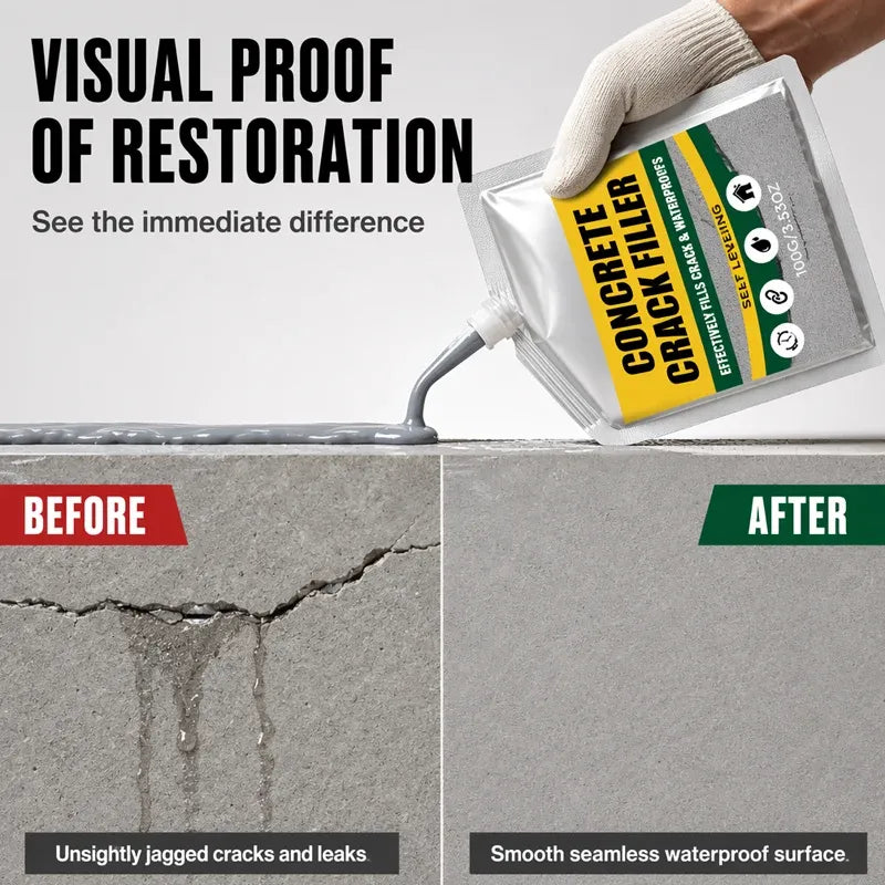 🛠️ Waterproof Concrete Crack Filler for Concrete Repair