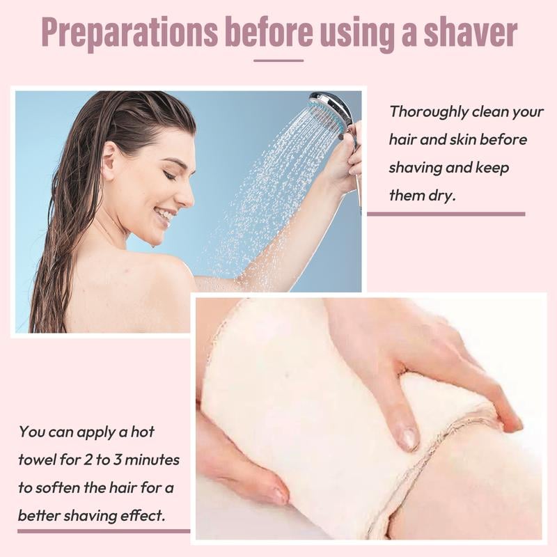 🩱Bikini Trimmer for Women, Electric Shaver and Razor Rechargeable 2-in-1 Body and Facial Epilator