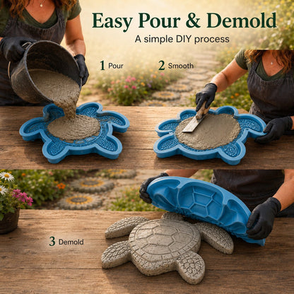🌊 Ocean Animal Stepping Stone Mold – Reusable Garden DIY Mold