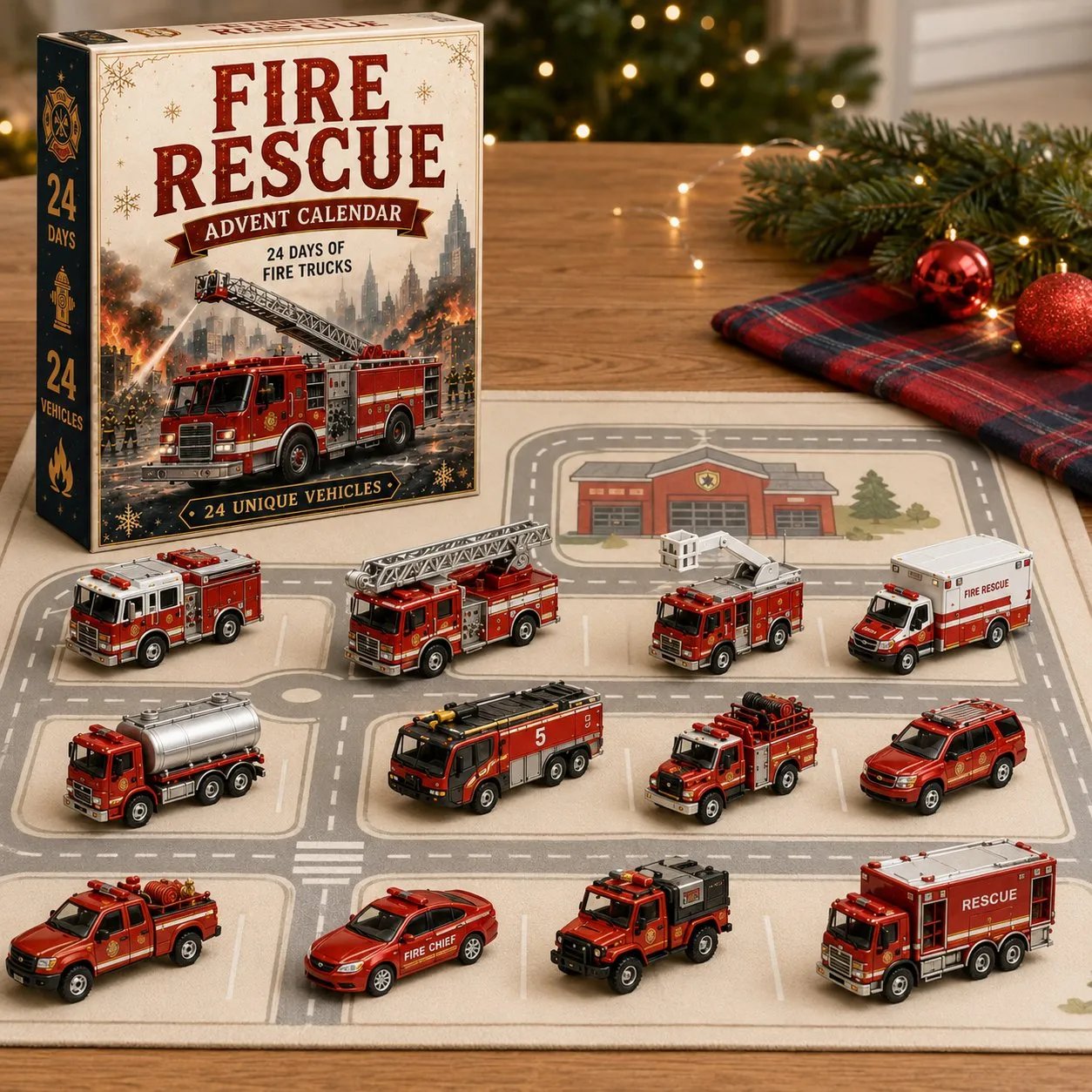 🎄 Vehicle Advent Calendar – 24 Construction & Farm Vehicles