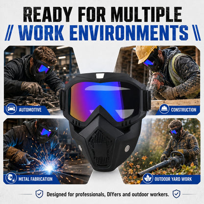 🤿 Auto-Darkening All-Terrain Safety Mask | Anti-Fog & Dustproof All-in-One Shield