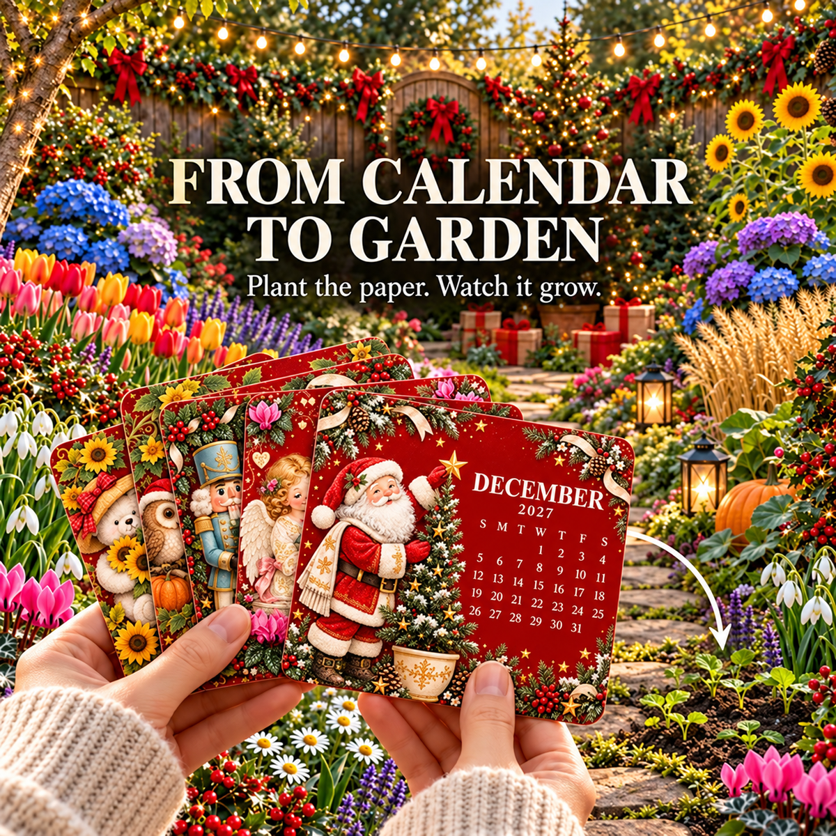 🌱 2027 Plantable Seed Calendar – Botanical Art