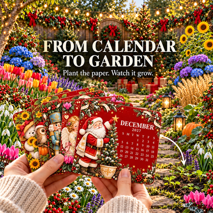 🌱 2027 Plantable Seed Calendar – Botanical Art