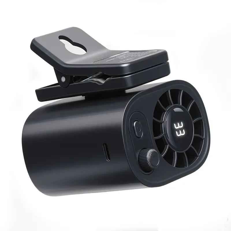 ❄️ Car Clip-On Fan with LED Display – Stay Cool Anywhere You Drive