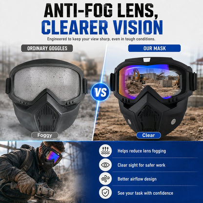 🤿 Auto-Darkening All-Terrain Safety Mask | Anti-Fog & Dustproof All-in-One Shield