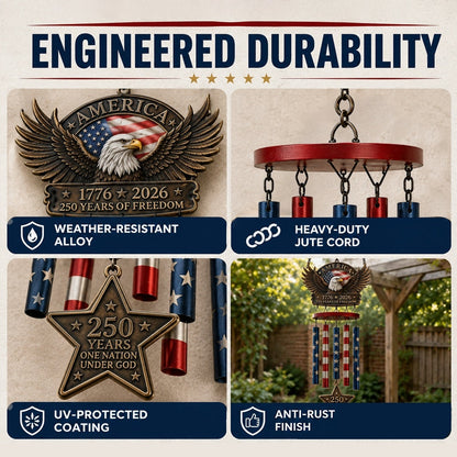 🇺🇸 250 Years of Freedom™ Commemorative Wind Chime | Limited Edition Patriotic Garden Decor 🦅