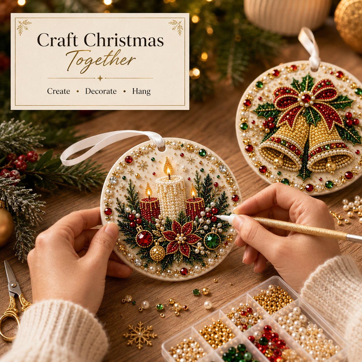 ✨ DIY-Weihnachtsschmuckkollektion aus Perlen und Edelsteinen