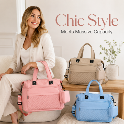 ✨ Chic Quilted Waterproof Large Capacity Travel & Lunch Tote Bag
