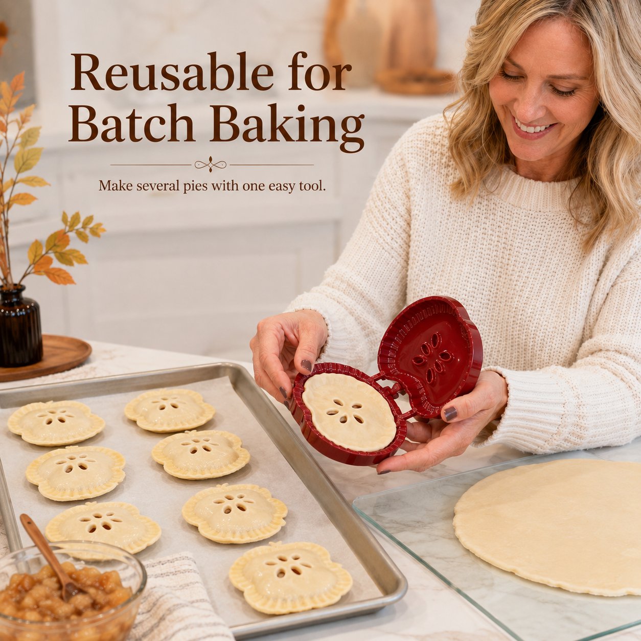 🥧 Beginner-Friendly Mini Hand Pie Press Mold – 6 Fun Shapes for Easy Homemade Pastries 🍎