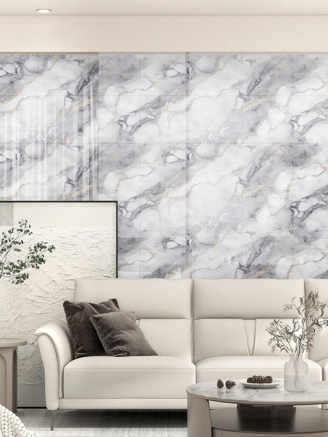 10 Pcs Marble Peel and Stick Waterproof Wall Panels🔥
