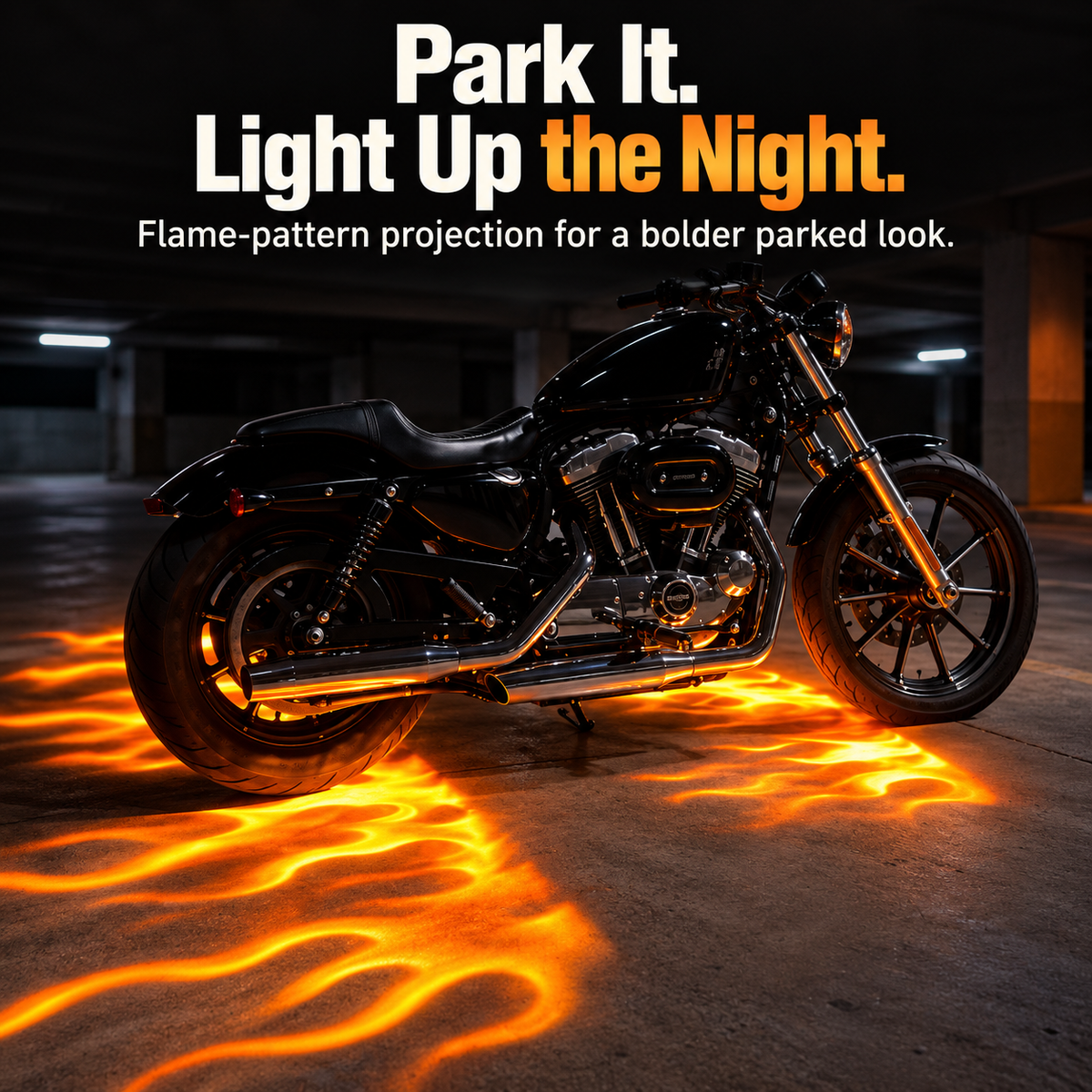 🏍️ Angel Wing Motorcycle LED Projector Lights – Dual Underbody Ground Projection Kit, 7 Custom Light Styles, IP67 Waterproof, 1 Pair ✨