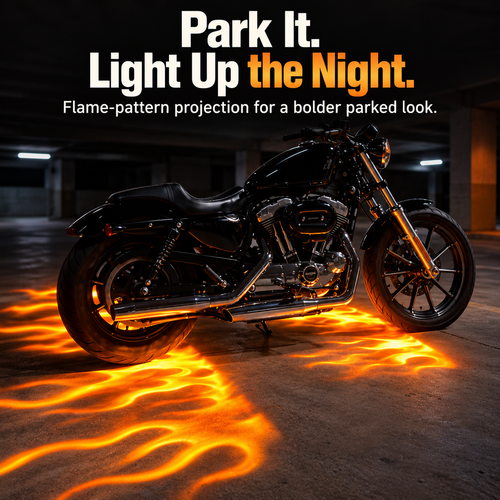 🏍️ Angel Wing Motorcycle LED Projector Lights – Dual Underbody Ground Projection Kit, 7 Custom Light Styles, IP67 Waterproof, 1 Pair ✨
