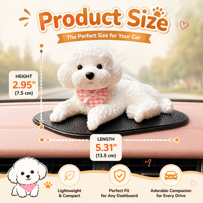 ✨ Squishy Poodle Car Dashboard Ornament | Cute Stress