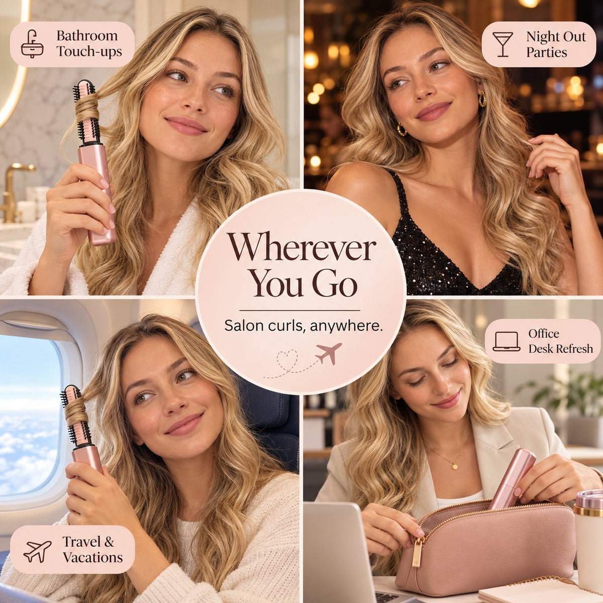 🔥Cordless Ceramic Hair Curler – Fits in Any Bag👜