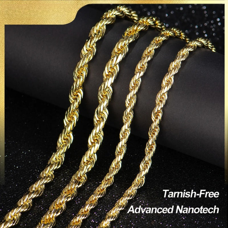 ✨ Diamond-Cut Rope Chain – 10mm Stainless Steel Statement Necklace
