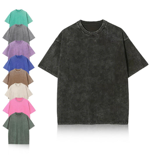 4 Pack Oversized Tshirts for Men Gym Vintage Heavyweight T Shirts Cotton Workout Acid Wash Baggy Tees
