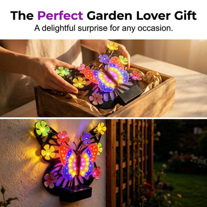 🦋 Solar-Powered Butterfly Wall Light | Outdoor Waterproof Garden Decor