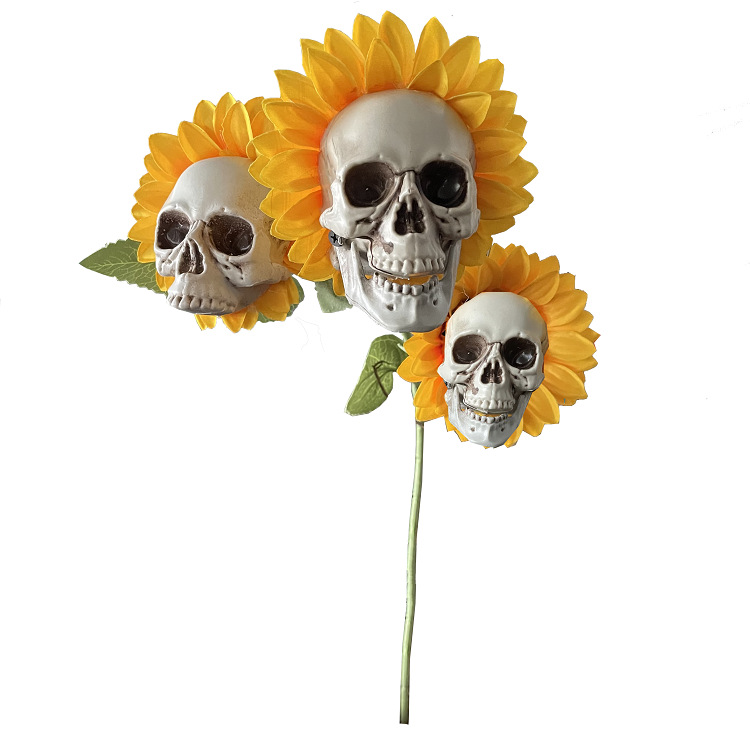 Plastic Sunflower Skull