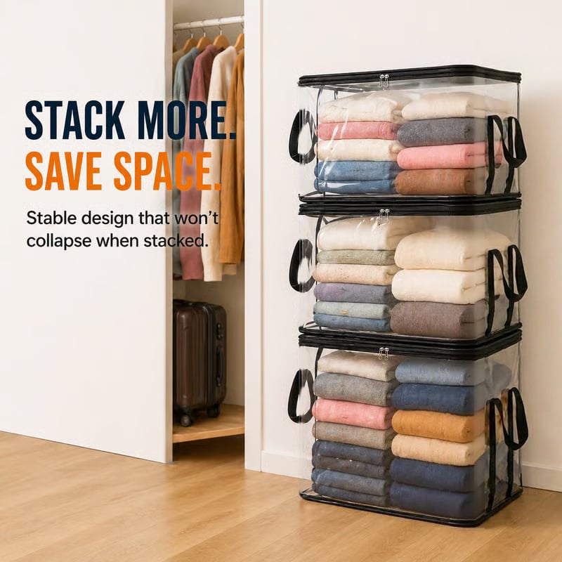 🎁 Mother's Day Sale 55% OFF 🎁 Heavy-Duty Clear Storage Bag for Clothes & Moving