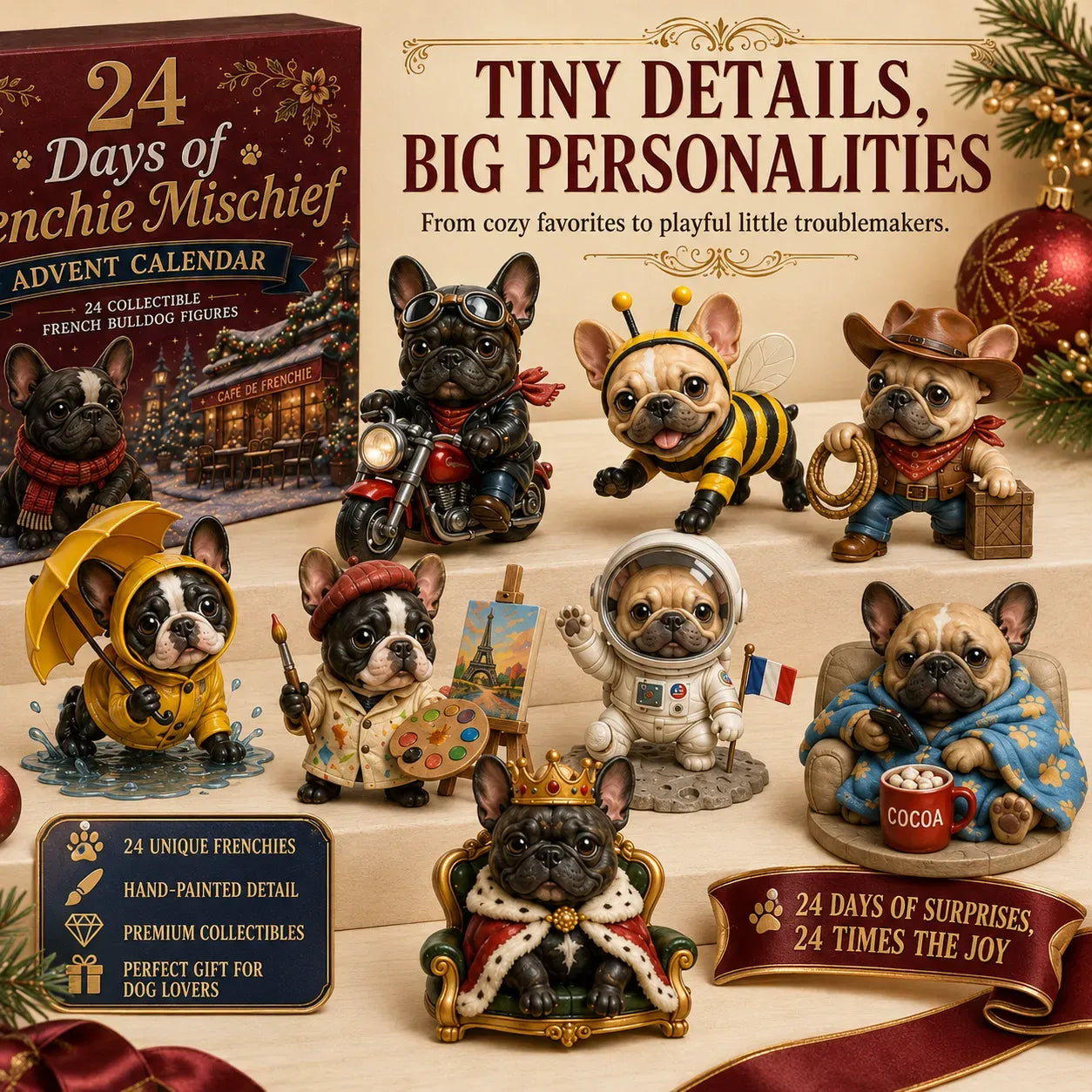 🐶 24-Day Frenchie Advent Calendar – A New Pup Every Day 🎄