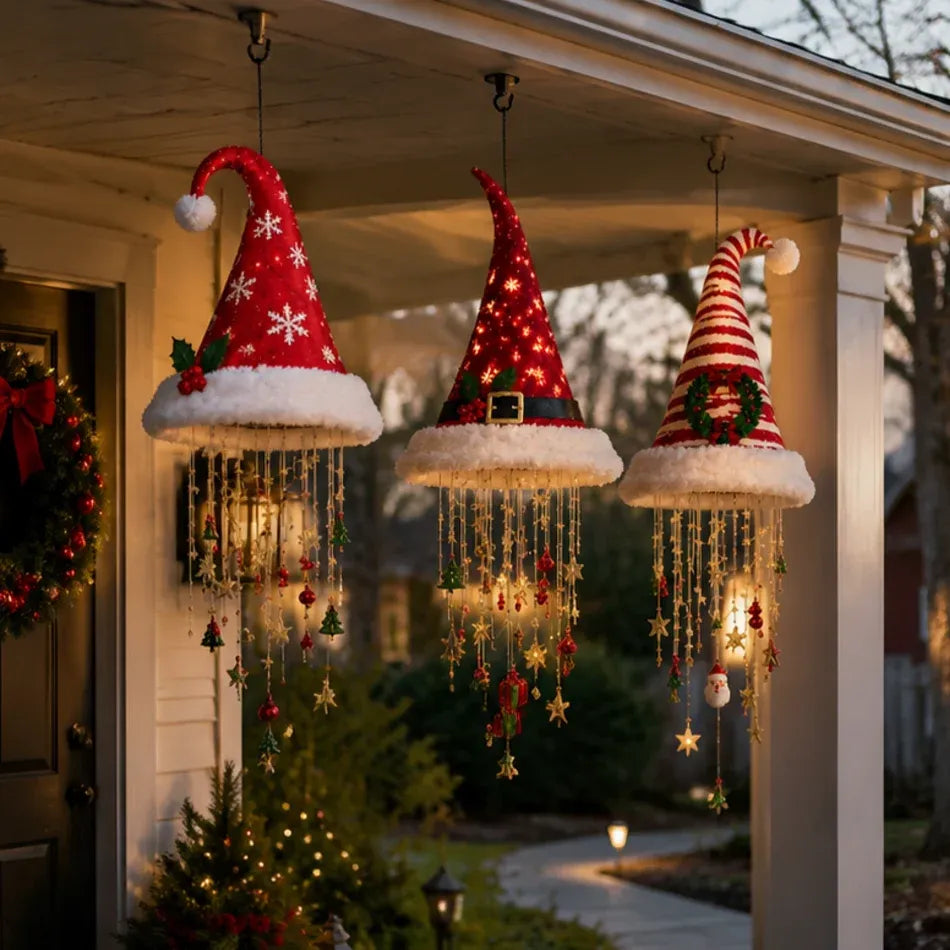 🔥Today 49% OFF🎅 Lighted Santa Hat Hanging Chandelier 🎄