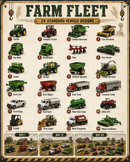 🎄 Vehicle Advent Calendar – 24 Construction & Farm Vehicles