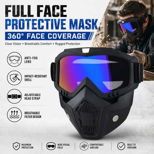 🤿 Auto-Darkening All-Terrain Safety Mask | Anti-Fog & Dustproof All-in-One Shield
