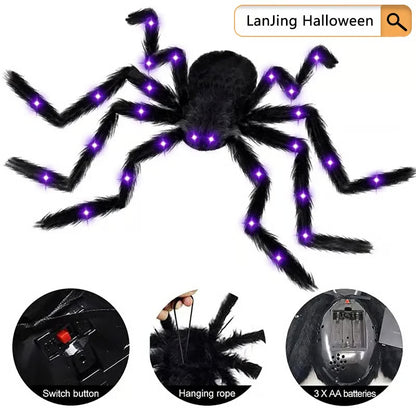 🕷️Spider Web with LED Lights for Halloween