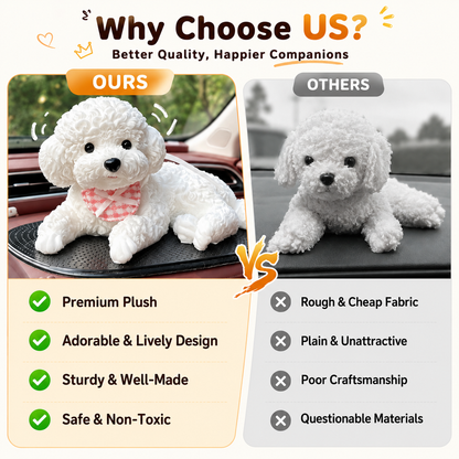 ✨ Squishy Poodle Car Dashboard Ornament | Cute Stress