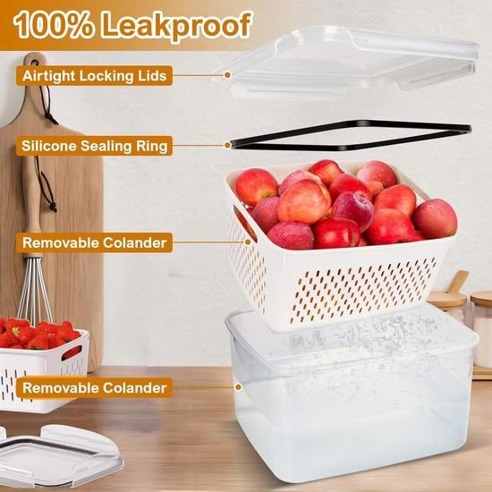 The Ultimate 3-6pc Fridge Organizer Set - Keep Food Fresh 3x Longer! 🥬✨