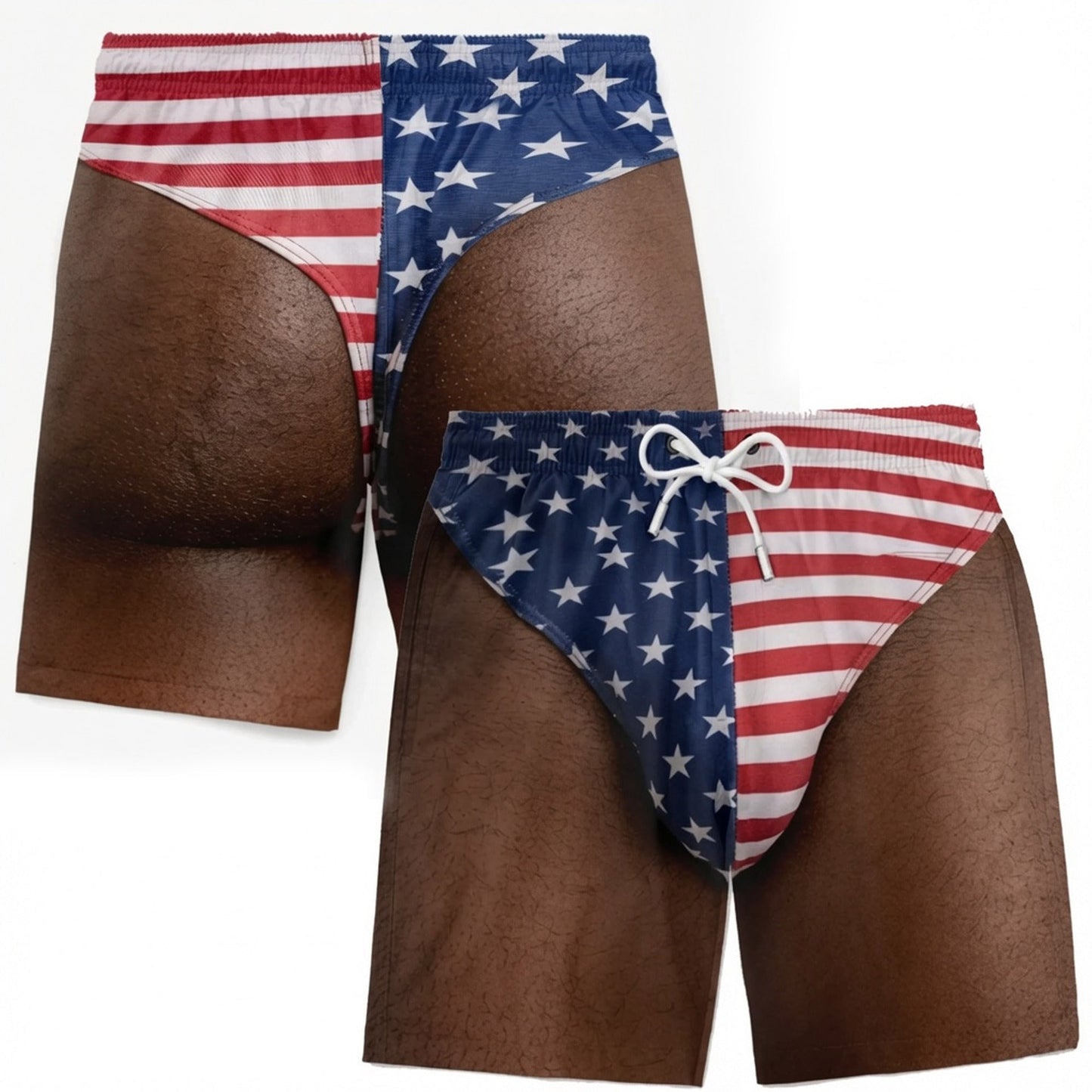 Funny Patriotic Men’s Swim Trunks – Freedom & Chill Summer Beach Shorts 🏖️