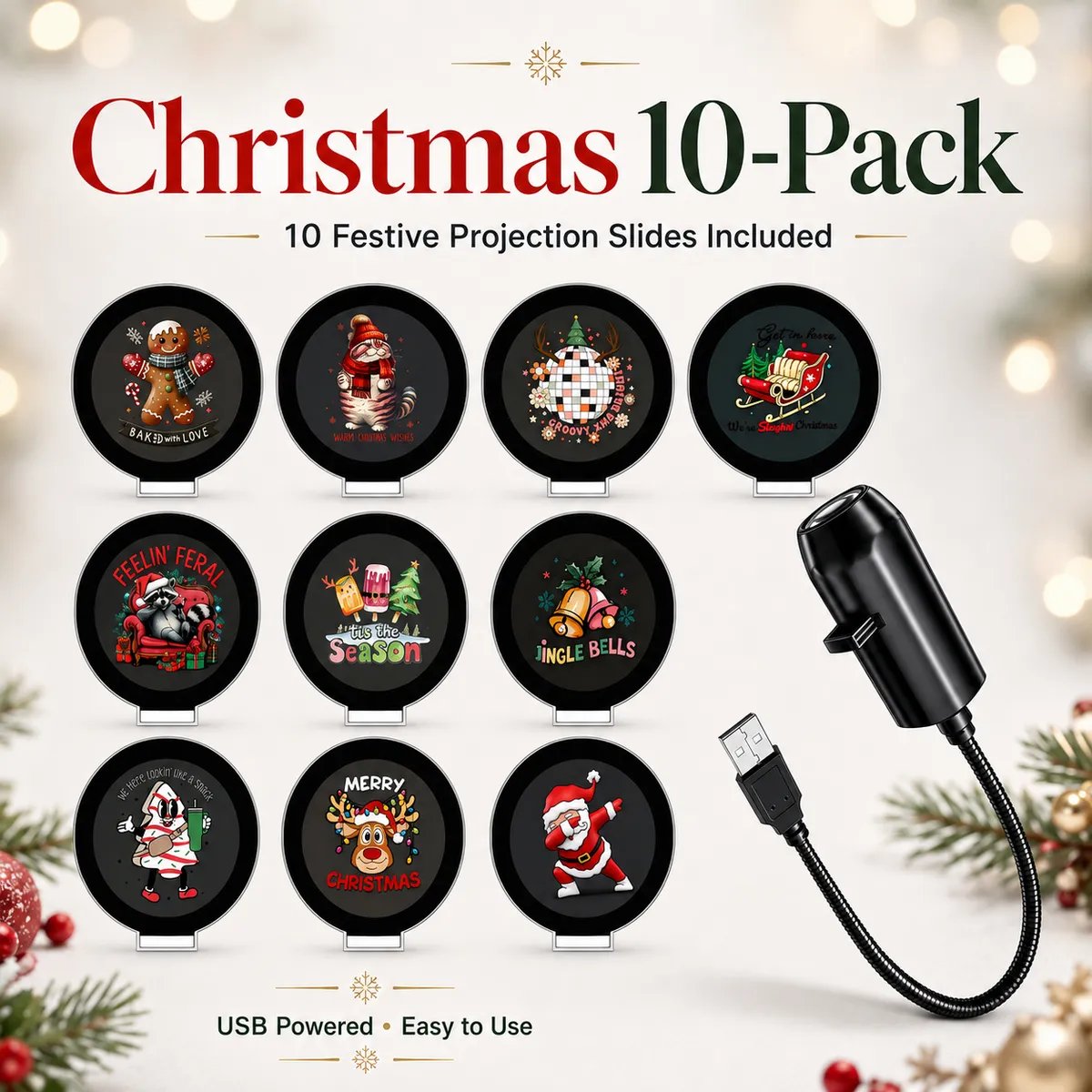 🎄👻 ✨Plug & Play HD Holiday Projector for Christmas & Halloween Decor