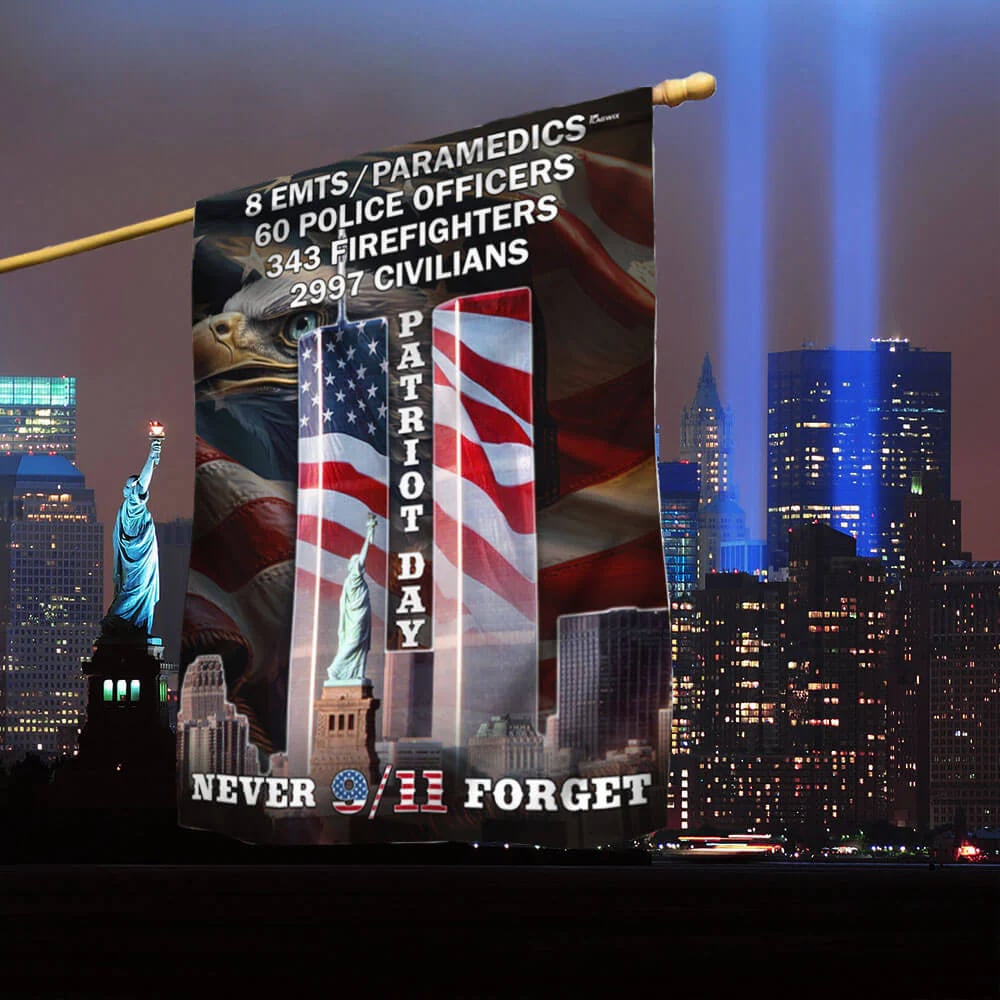 Never Forget 9/11 Patriot Day Eagle American Flag