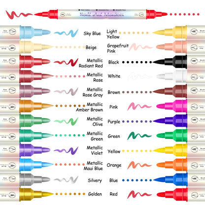 12/24 Colors Nail Art Marker – DIY 3D Markers for Drawing, Dotting & Manicure