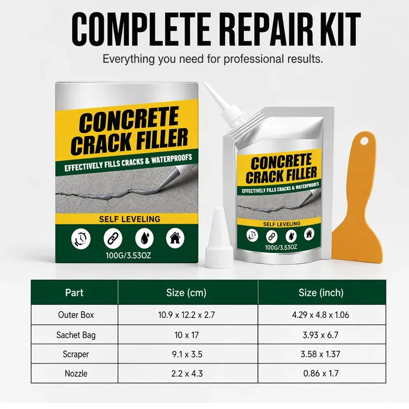 🛠️ Waterproof Concrete Crack Filler for Concrete Repair