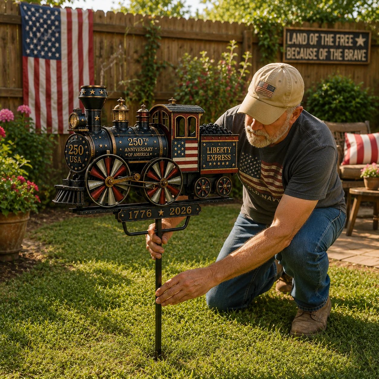 🔥Limited time 49% OFF🔥🚂USA 250 “Liberty Express” Train Garden Wind Spinner