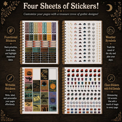 🌙2027 Gothic Weekly Planner – Waiting for the Night Moon & Witchy Organizer ✨