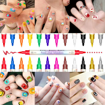 12/24 Colors Nail Art Marker – DIY 3D Markers for Drawing, Dotting & Manicure