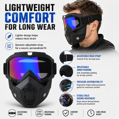 🤿 Auto-Darkening All-Terrain Safety Mask | Anti-Fog & Dustproof All-in-One Shield