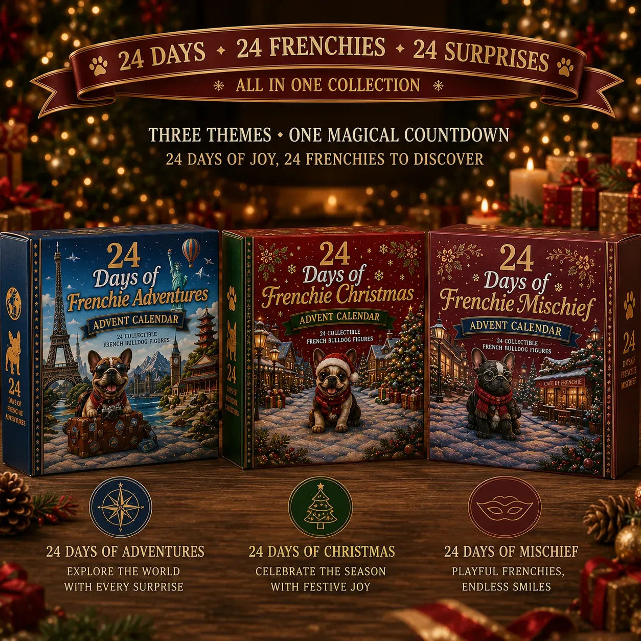 🐶 24-Day Frenchie Advent Calendar – A New Pup Every Day 🎄