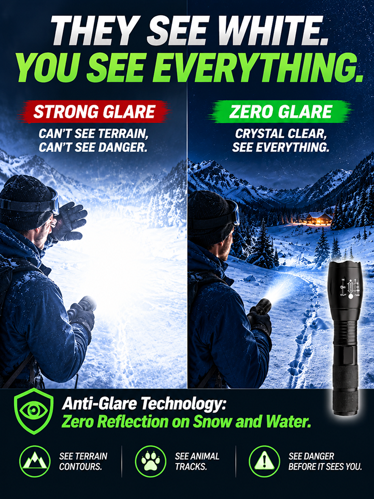 [Night Vision Flashlight] Ultra-Bright White Laser Zoomable Flashlight