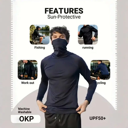 🏕️50K+ Sold⚡Men's UPF 50+ Cooling Hoodie – Soft, Breathable & UV Protection