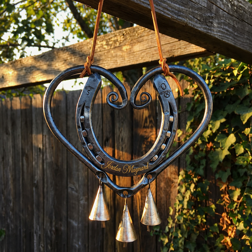 ❤️ Jordan’s Final Collection™ | Horseshoe Heart Wind Chime | Veteran Story Gift for Home, Porch & Garden