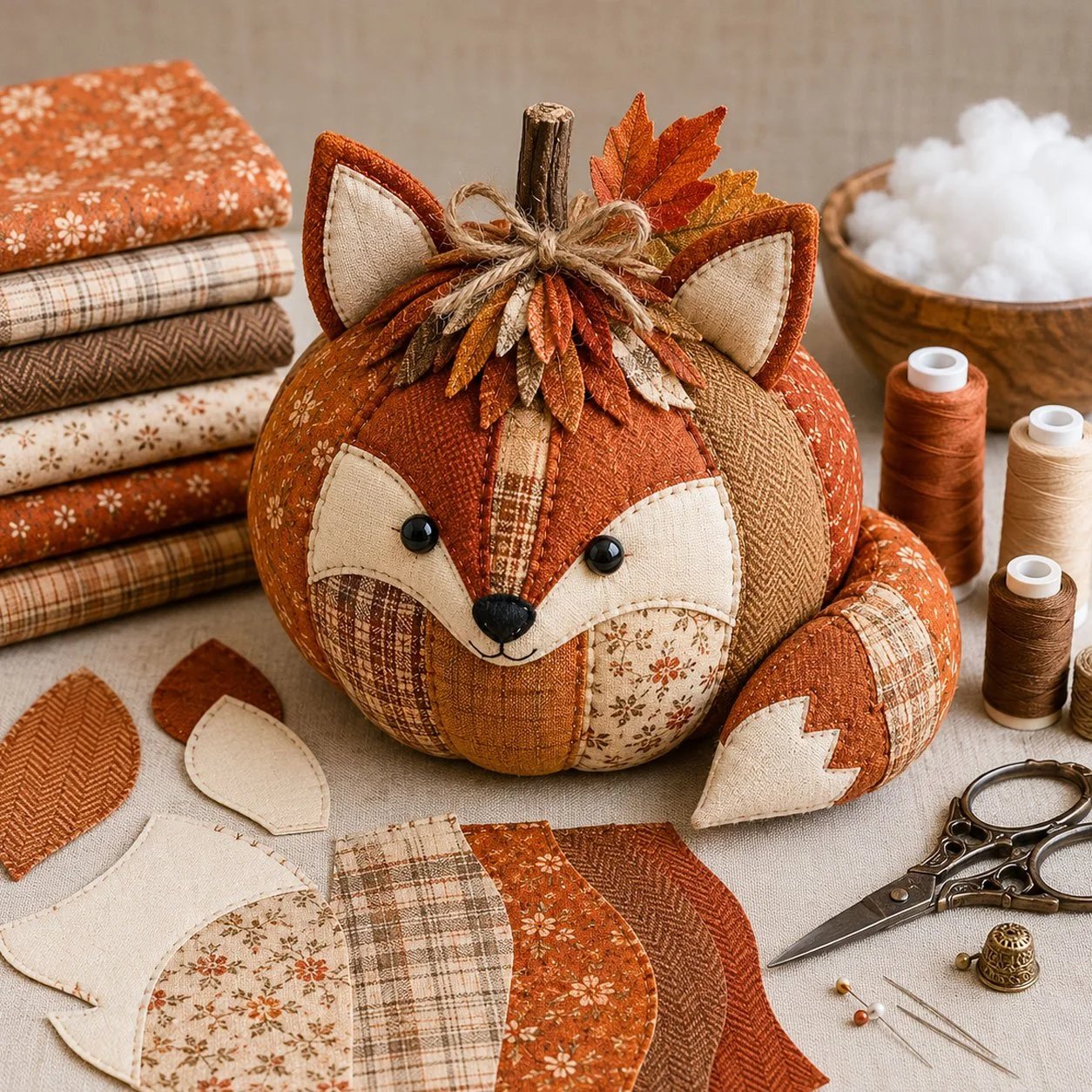 🍂 Animal Pumpkin DIY Sewing Kit – Fall Farmhouse Craft Decor