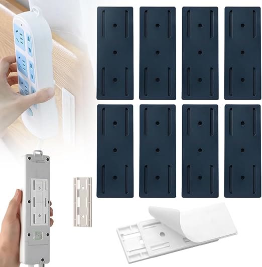 🔥Adhesive Socket Holder – Punch-Free Wall Mount with Cable Organizer Clips