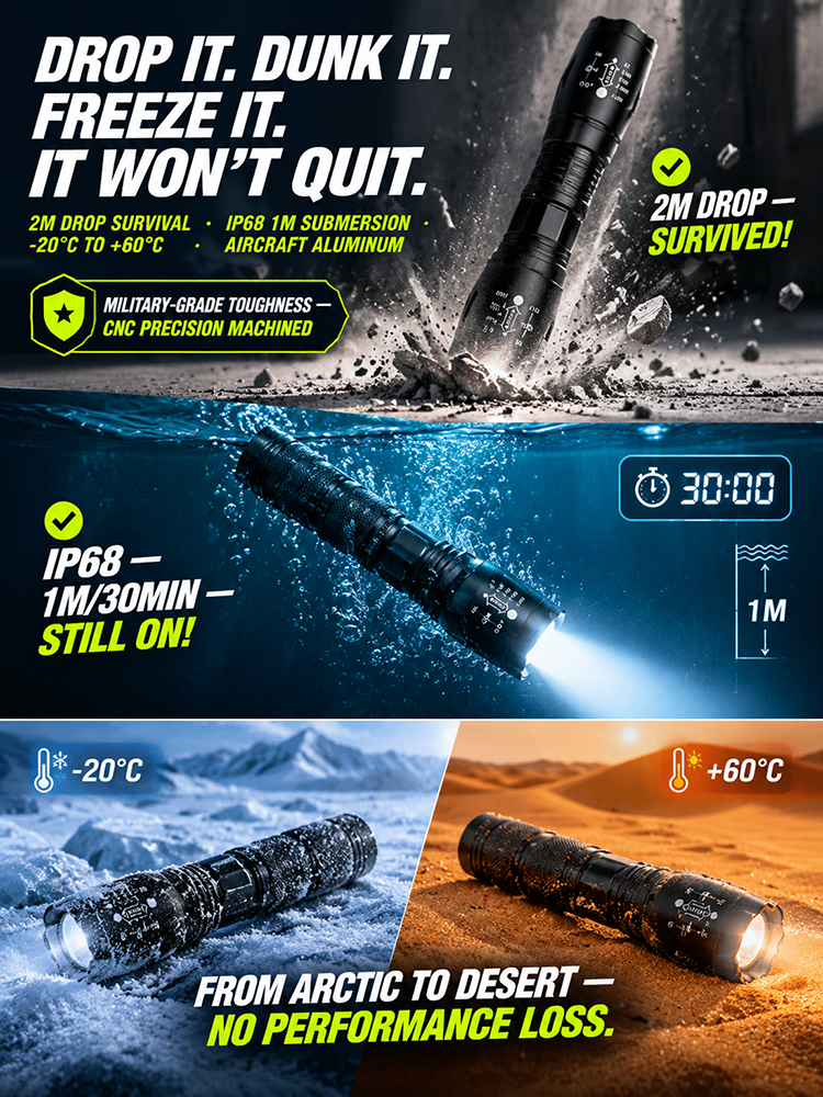 [Night Vision Flashlight] Ultra-Bright White Laser Zoomable Flashlight