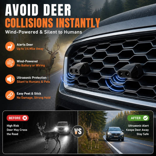 🚗🦌 Wind-Powered Deer Warning Whistle – Automatic Wildlife Alert for Cars, Trucks & SUVs