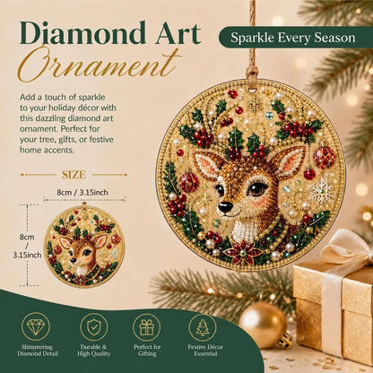 🎄 12-Piece Christmas Diamond Painting Ornament Kit – DIY Tree Hanging Decor