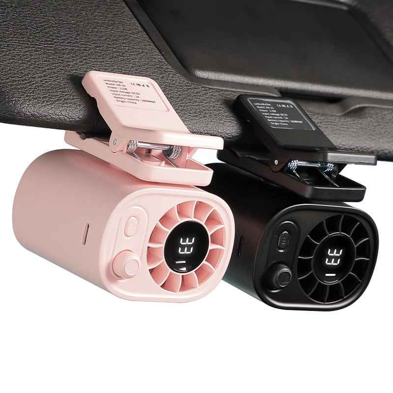 ❄️ Car Clip-On Fan with LED Display – Stay Cool Anywhere You Drive